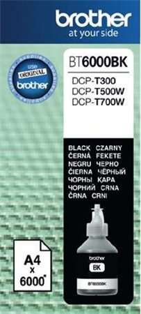 Atrament BROTHER BT6000BK pre tlačiarne DCP T-300, 500W, 700W, BROTHER, čierny, 6k