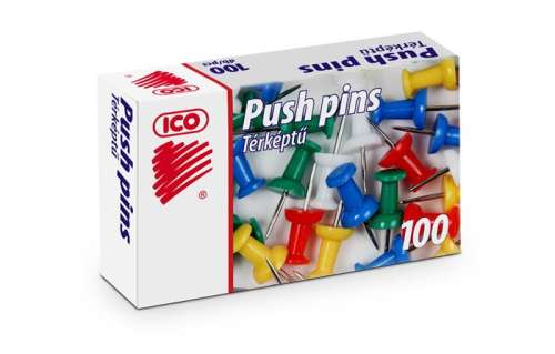 ICO Push Pins, 100 pack, colorful, map pins, push pins, tacks