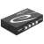 Delock 4-port USB 2.0 switch, black, side view, showing buttons