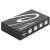 Delock 4-port USB switch, black, side view, showing ports