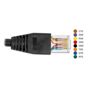Delock 64161 2m FTDI chipszet USB-A 2.0 apa - RS-232 RJ45 apa soros kapcsolati kábel 57774847 