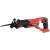 Einhell cordless reciprocating saw, red and black, front view