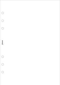 FILOFAX Personal méretű utántöltő papír, sima, fehér - Naptár