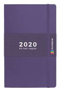 TOPTIMER A5 heti naptár 2020, lila, szivárvány - TOPTIMER