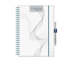 InSpiral DAYLINER A5 heti tervező, fehér-kék, tollal - Dayliner
