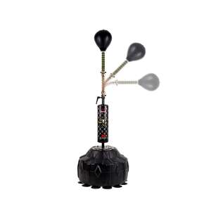 Stand de box cu minge reflex Dollcini, negru, 1,7 m, înălțime reglabilă, cu bază cu ventuze, pentru antrenament acasă - Saci de box și mănuși de box