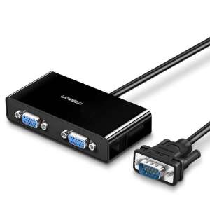 UGREEN 40254 VGA Splitter 1m Schwarz - 1 Eingang 2 Ausgang VGA Splitter zum Anschließen von zwei Monitoren, Displays oder Projektoren - Ugreen