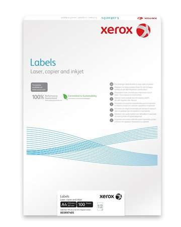 Etichetă XEROX, universală, 210x297 mm, XEROX, 100 de etichete per pachet