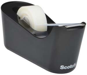 Scotch tape dispenser, black, desktop, with tape - Adhesive
