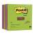 3M Post-it Super Sticky jegyzettömb, 76x76 mm, 12x90 lap, vegyes színű