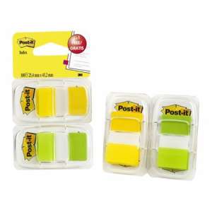 Etichetă de marcare 3M POSTIT, plastic, 2x50 de coli, 25x43 mm, 3M POSTIT, galben și verde 31578349 Etichete de marcat
