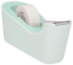 Scotch tape dispenser, mint green, desktop, pre-loaded with tape - Office Supply