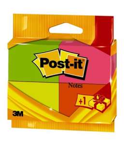 3M Post-it Notes, 3 balenia po 100 neonových samolepiacich lístkov, plus 1 balenie oranžových samolepiacich lístkov zadarmo - Kancelárske papierové výrobky