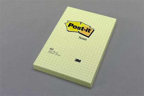 3M Post-it Notes, 102x152 mm, 100 sheets, grid, yellow