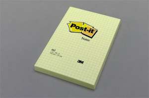 3M Post-it Notatki, 102x152 mm, 100 arkuszy, kratka, żółty - Notatnik