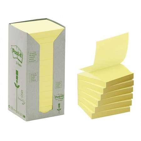 3M POSTIT Self-adhesive notepad, "Z", 76x76 mm, 16x100 sheets, environmentally friendly, 3M POSTIT, yellow