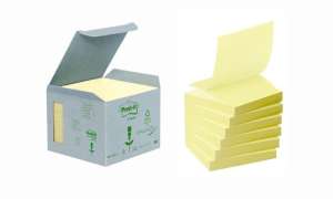 3M Post-it Notepad-uri autoadezive, 76x76 mm, 600 foi, galben, hârtie reciclată, ecologic - Carnete notițe