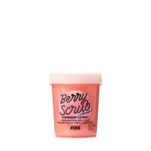 Victoria's Secret Pink Berry Scrub, scrub corporal pentru strălucire cu extract de căpșuni și vitamina E - Exfoliante pentru corp