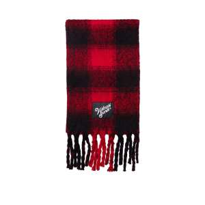 Victoria's Secret red and black buffalo plaid scarf with fringe - Women's scarf