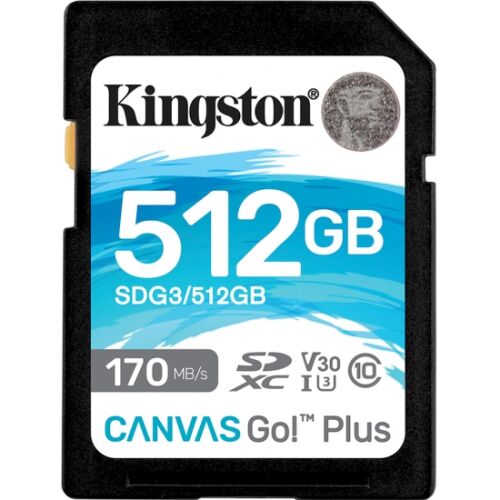 Kingston 512GB SD Kártya - Canvas Go! Plus SDXC UHS-I U3 V30