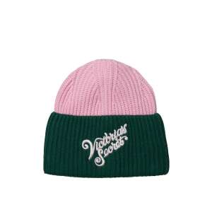Victoria's Secret pink and green beanie with logo - Women's Hat