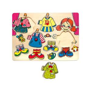 Puzzle din lemn cu îmbrăcăminte - Carolina - 9 buc 85281057 - Puzzle pentru copii