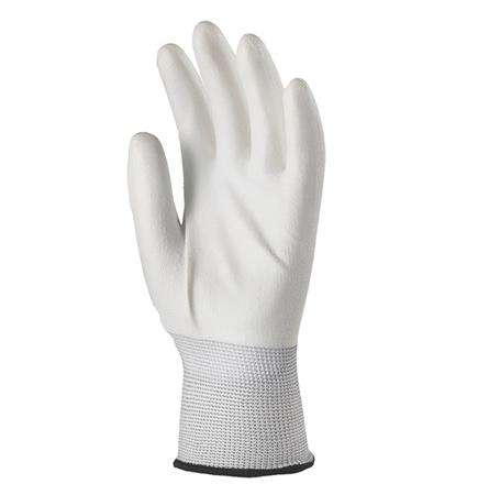 Montážne rukavice s namočenou dlaňou, veľkosť 10, biele