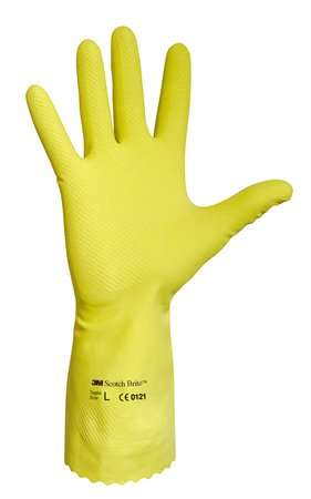Yellow Latex Protective Gloves, Size 7