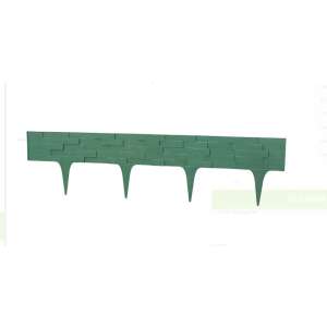 Green plastic garden edging, 80cm long, brick pattern - Garden Edging