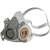 3M 6000 series half mask respirator, grey, with two filter cartridges