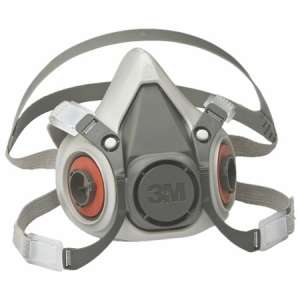 3M 6000 series half mask respirator, grey, with two filter cartridges - Occupational safety mask