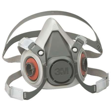 3M 6000 series half mask respirator, grey, with two filter cartridges