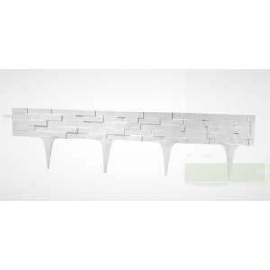 White plastic garden edging, 80cm long, brick effect - Garden Edging