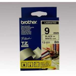 BROTHER Beschriftungsband, 9 mm x 8 m, BROTHER, "TZe-221" weiß-schwarz 79190359 Etikettiermaschinen und -bänder
