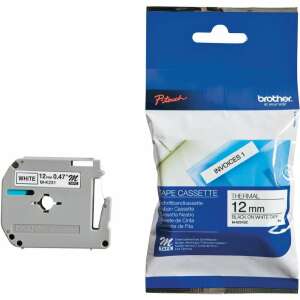 Brother P-touch M-K231BZ 12mm black on white label tape cassette - Label Maker and Tape
