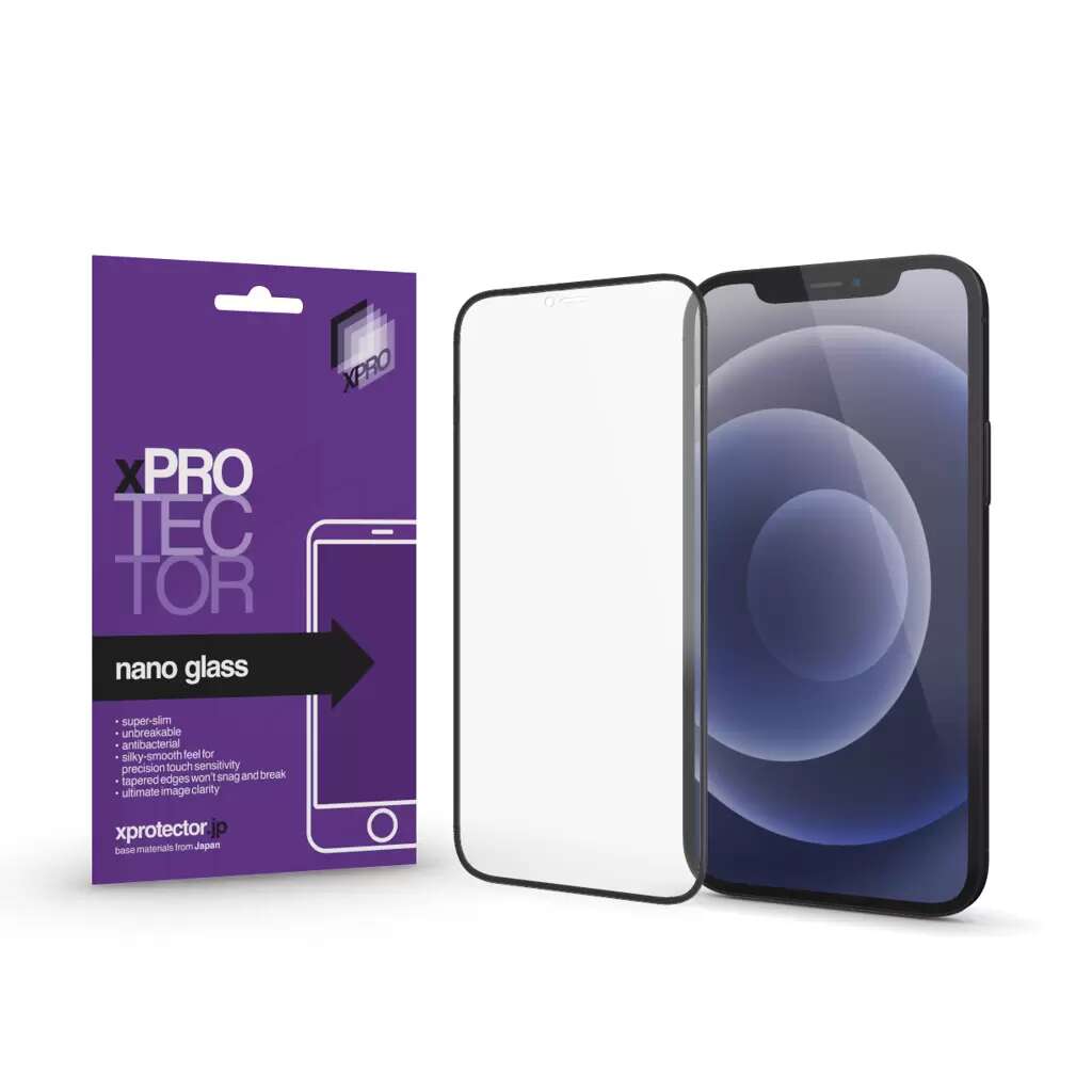 XPRO Nano Glass kijelzővédő fekete kerettel Apple iPhone 14 Pro k...