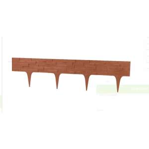 Terracotta brick effect garden edging, 80cm long, 9.5cm high, 4 spikes - Garden Edging