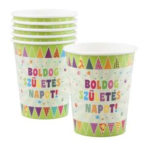 Victoria Happy Birthday Paper Cups, 2.5 dl, 6 pack - Victoria
