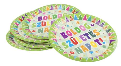 Funny Хартиени чинии Честит Рожден Ден, 23 cm, 6 бр.