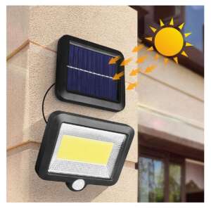 Napelemes, fali lámpa, 100 LED, külön napelemes kerti lámpa