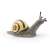 Papo Snail Figurine, side view of the realistic detailed model of a snail, perfect for kids and collectors