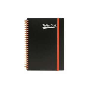 Pukka Pad A5-ös vonalas füzet fekete borítóval és narancssárga gumiszalaggal - Pukka