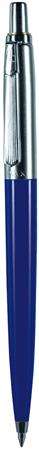 Guľôčkové pero PAX, 0,8 mm, tlačidlové, tmavomodré telo, PAX, modrá