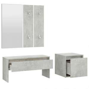 vidaXL Set de mobilier pentru hol, gri beton, lemn prelucrat 65031489 - Seturi mobilier de hol