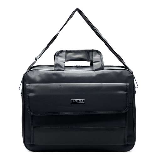 Schwarze Laptoptasche mit Schultergurt und Griff