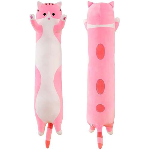 Ružová dlhá plyšová bábika mačky, 60 cm, Dollcini