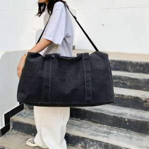 Fekete Dollcini utazótáska, 65cm, vállpánttal - Utazótáska