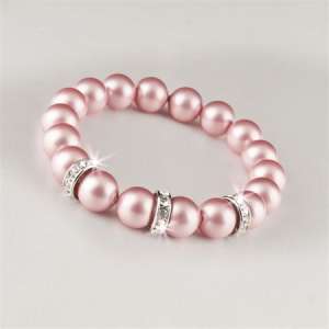 ART CRYSTELLA Náramok s perlou SWAROVSKI®, ružový, biely rondella crystal, ART CRYSTELLA, M 31579100 Dámske šperky