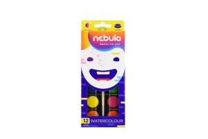 Farby akwarelowe NEBULO, 12 sztuk, 23 mm, NEBULO