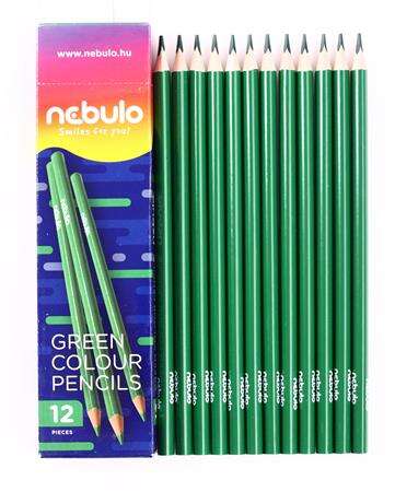 NEBULO Színes ceruza, háromszögletű, NEBULO, zöld